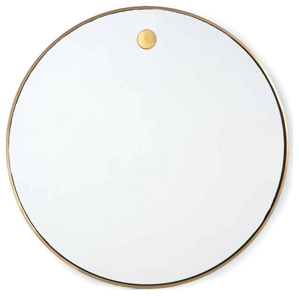 Hanging Circular Mirror, Brass