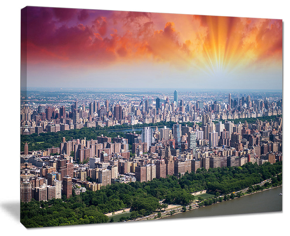 "New York Beautiful Manhattan Skyline" Canvas Print20"x12"