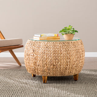Penleyton Round Water Hyacinth Cocktail Table