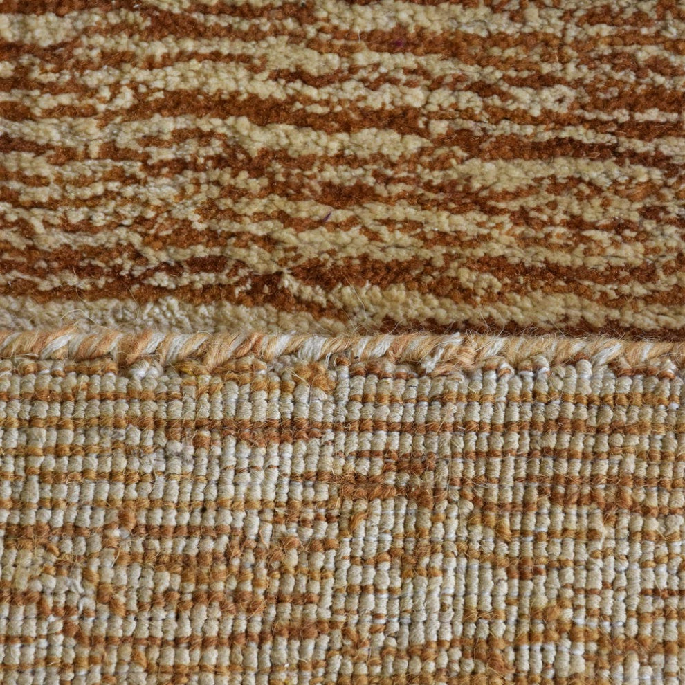 Hand Knotted Loom Silk Mix Area Rug Solid Gold Beige