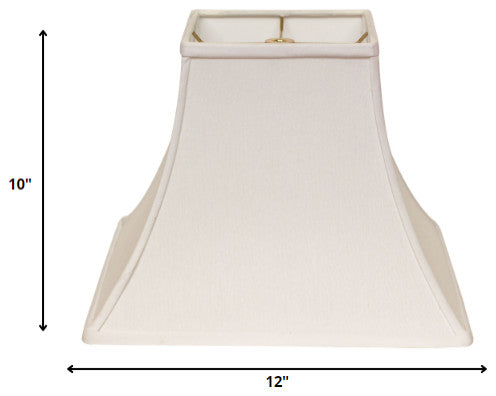 12" White Premium Square Bell Slanted No Slub Lampshade