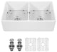 Farmhouse Ceramic Kitchen Sink Double Bowl Apron Front White Basin