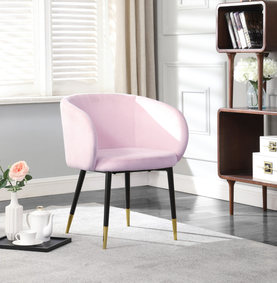 Louise Velvet Dining Chair, Pink