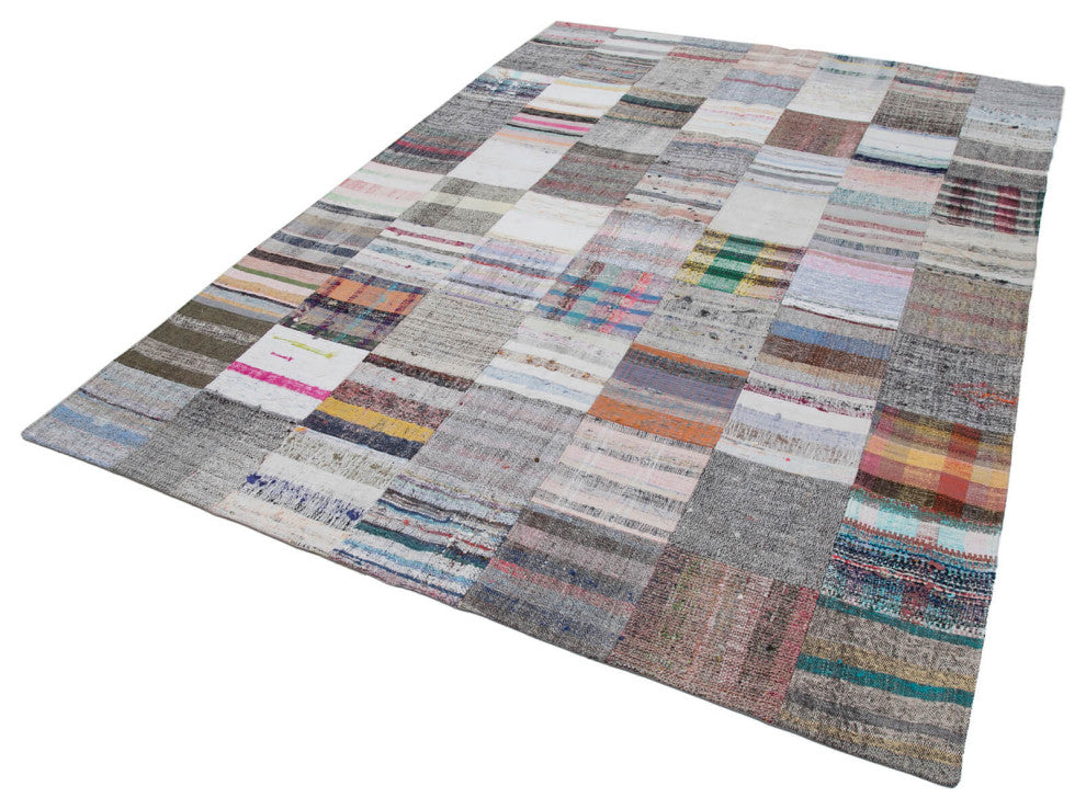 Rug N Carpet - Handmade Anatolian 7' 0'' x 9' 11'' Rustic Patchwork Kilim Rug
