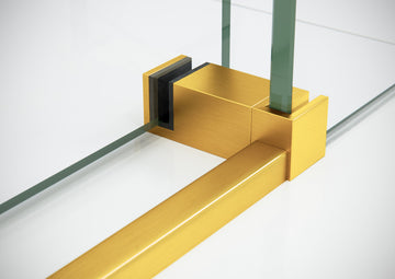 56-60"x78" Frameless Sliding Shower Door, Satin Brass