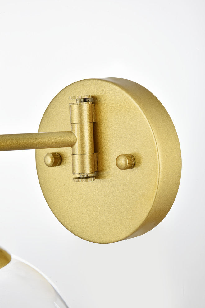 1 Light Brass And Clear Swing Arm Wall Sconce