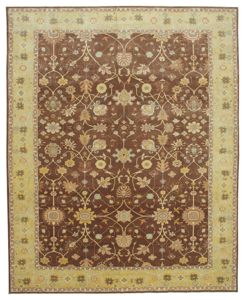 Rug N Carpet - Hand-Knotted Oriental 10' 9" x 13' 7" Large Oushak Area Rug
