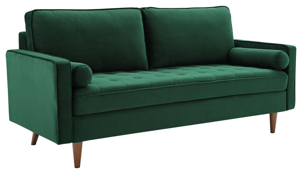 Valour Performance Velvet Sofa Green