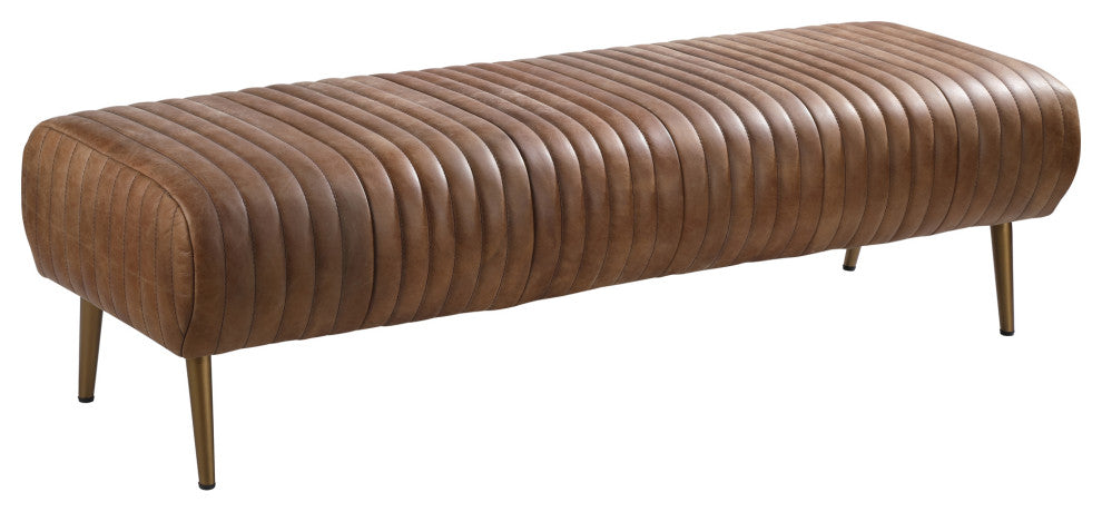 Endora Bench Open Road Brown Leather