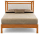 Monterey Bed, Upholstered Headboard, Natural Cherry, Oyster Microsuede, Queen