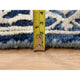 Blue/Teal Erased Wool And Silk Hand Knotted Broken Heriz Runner Rug, 2'7"x10'0"