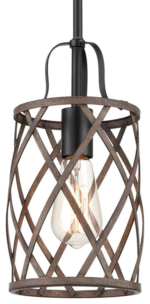 5 Light Rust Chandelier, Farmhouse, Wood, Lantern Pendant