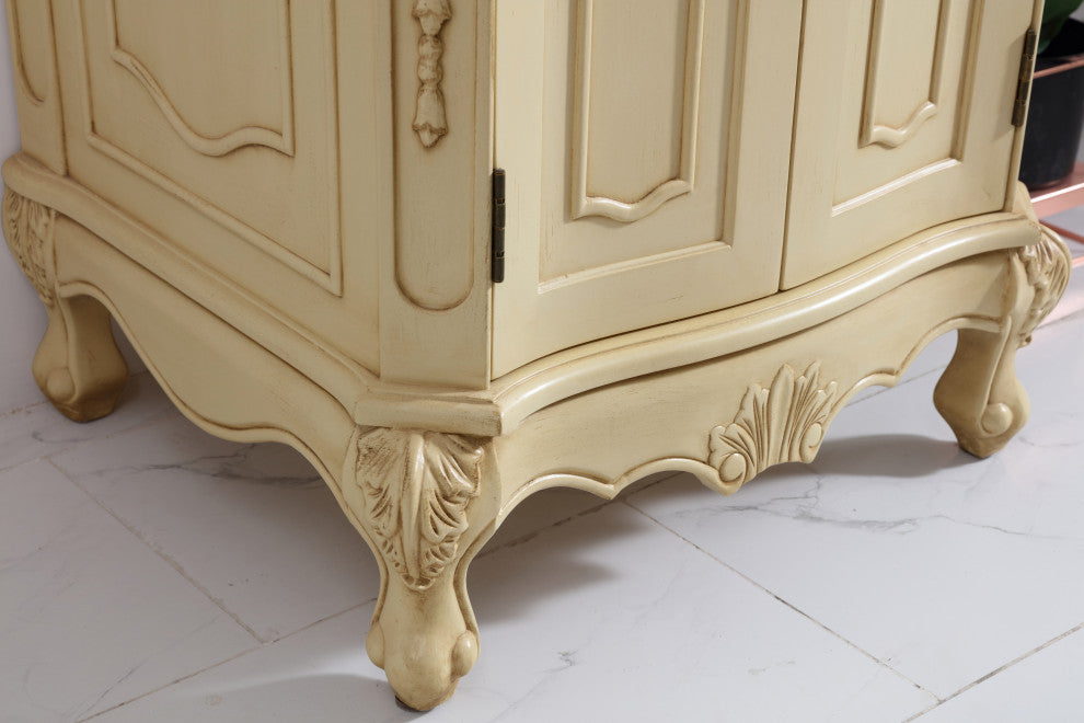 Bathroom Vanity, Light Antique Beige, 24", Single Sink