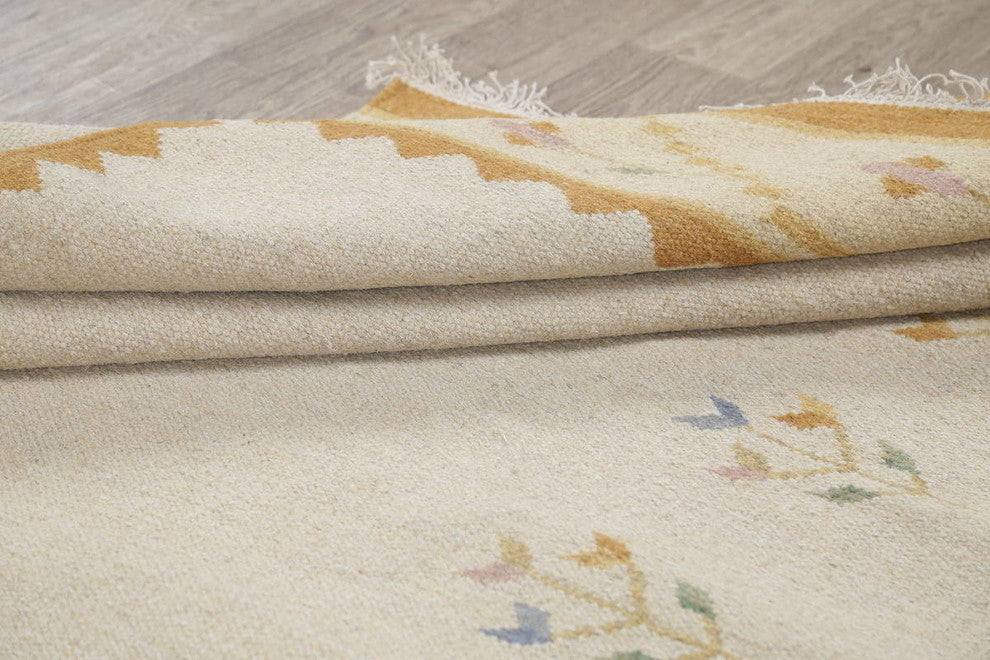 Kilim Hand Woven Southwestern Oriental Area Rug, Beige, 4x7