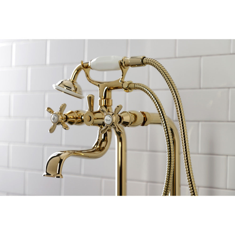 CCK246K2 Freestanding Tub Faucet Package With Supply Line, Polished Brass