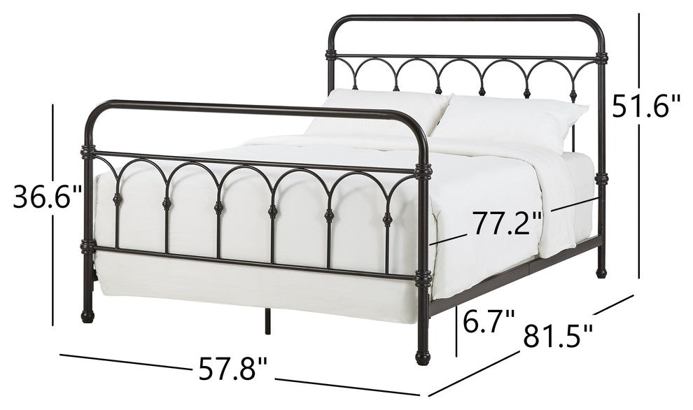 Maverick Rustic Metal Bed, Dark Bronze, Full