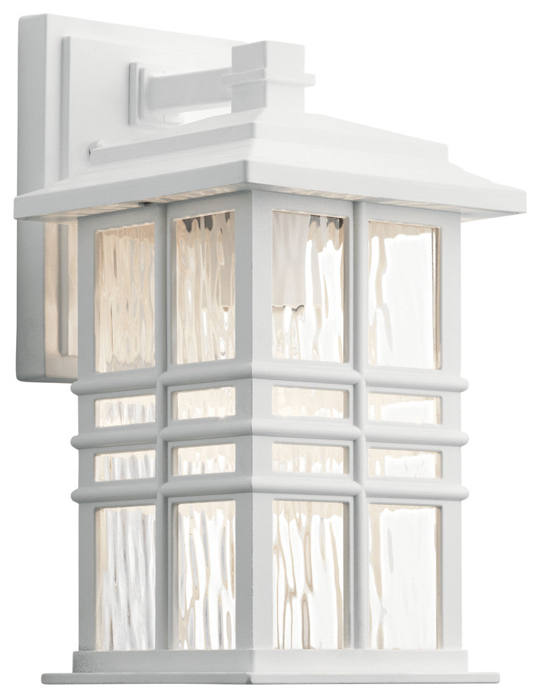 Beacon Square 12" White Outdoor Wall 1-Light