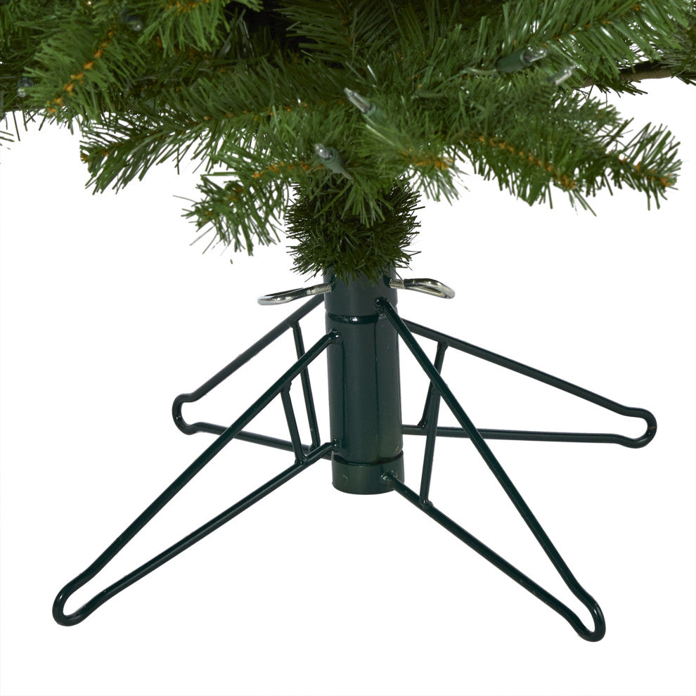 5' Vancouver Spruce Faux Xmas Tree With 200 White Lights & 461 Bendable Branches