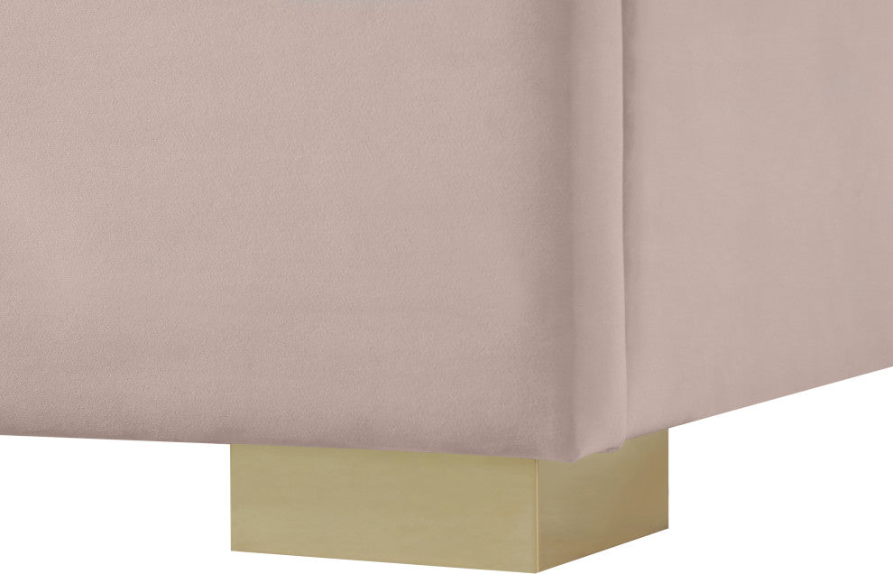 Nora Velvet Upholstered Bed, Pink, King