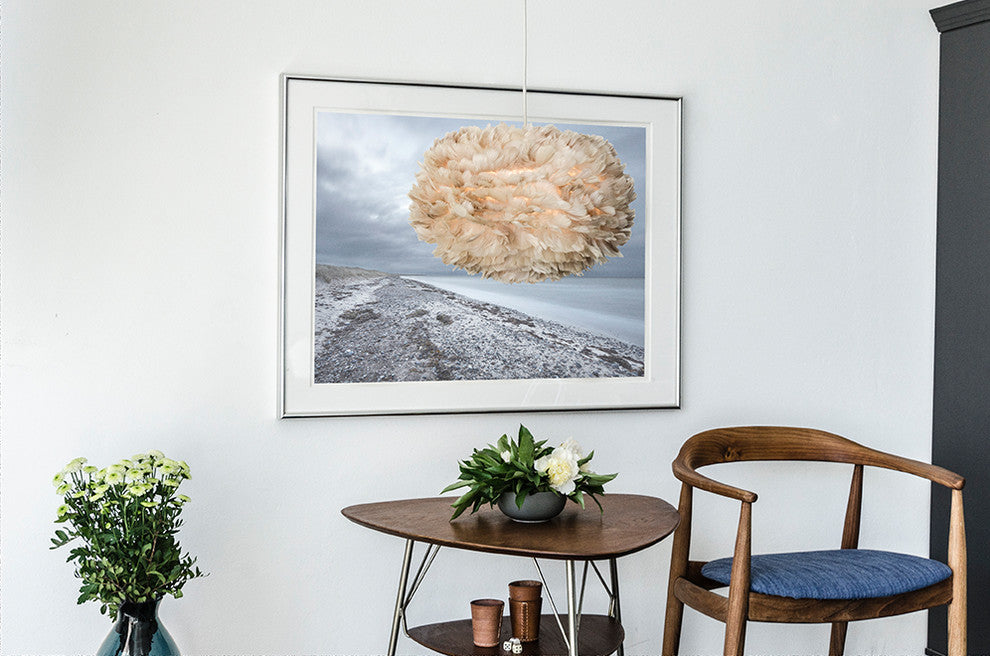 Eos Medium Hardwired Pendant, Black/Light Brown