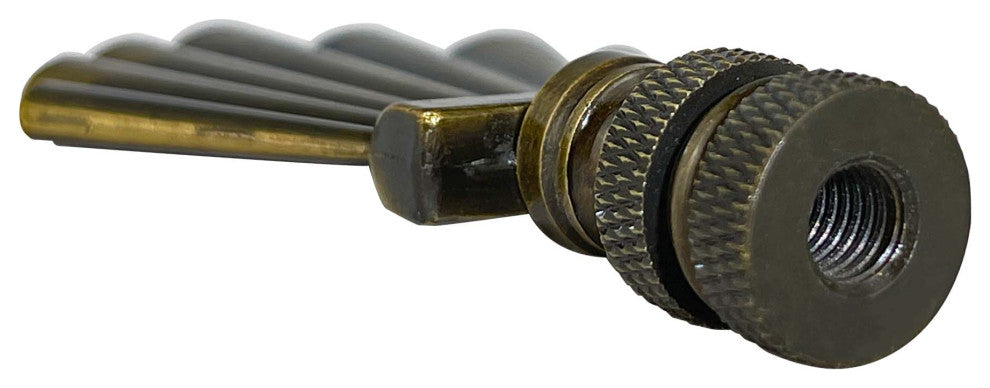Royal Designs Art Deco Motif Finial, Polished Brass, Antique Brass, 2 Pack