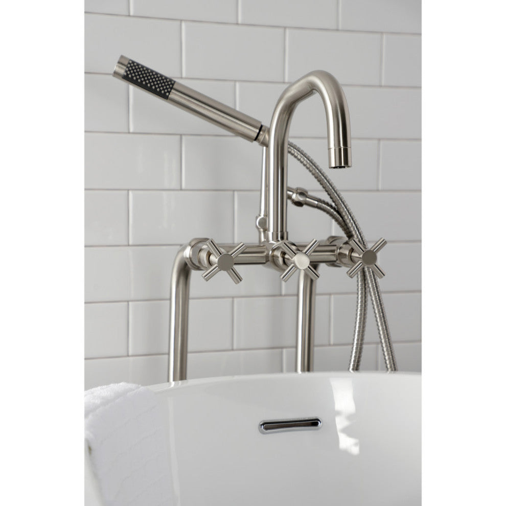 CCK8408DX Freestanding Tub Faucet With Supply Line, Stop Valve, Brushed Nickel