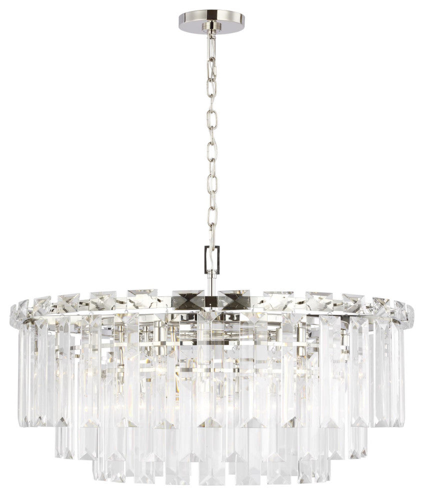 Arden Large Chandelier, Polished Nickel