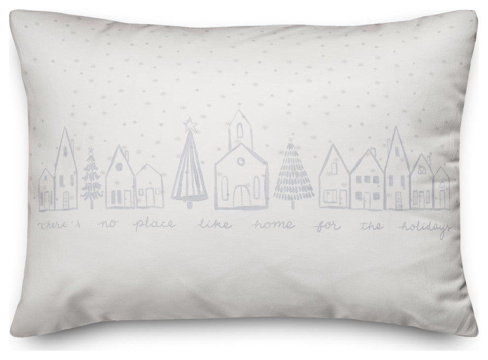 Winter Town No Place Like Home 20x14 Indoor/Outdoor Pillow