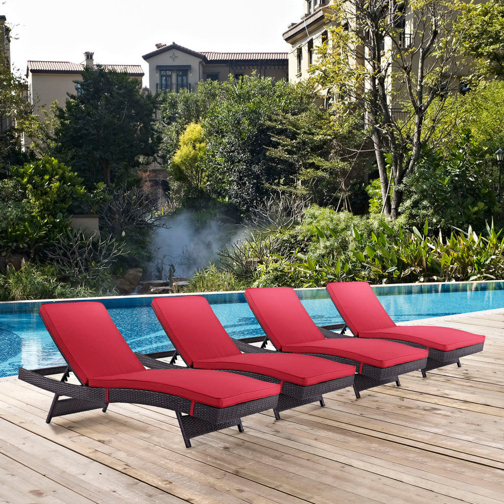 Convene Chaise Outdoor Patio, Set of 4