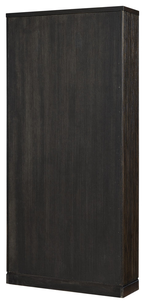 Contemporary Wood Open Bookcase, Office Storage, Brown