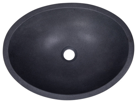 Eden Bath EB_S005LS-H Stone Canoe Sink - Honed Black Lava Stone