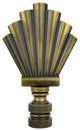 Royal Designs Art Deco Motif Finial, Polished Brass, Antique Brass, Single