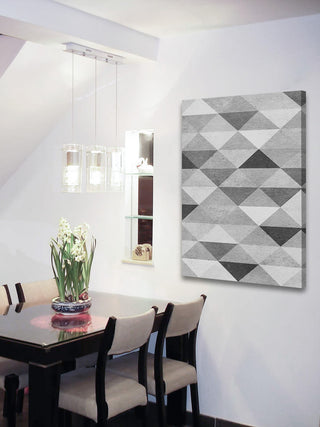 "Chromatic Triangles" Painting Print on Canvas