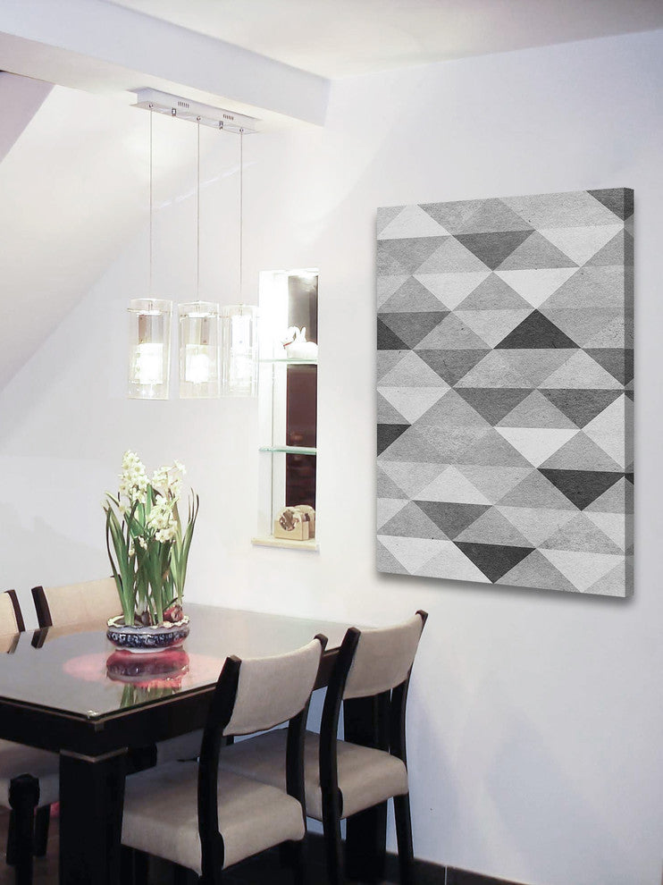 "Chromatic Triangles" Painting Print on Canvas