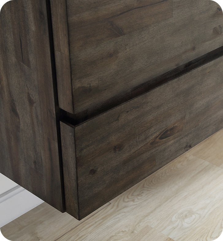 Formosa Wall Hung Double Sink Modern Bathroom Cabinet, 58"
