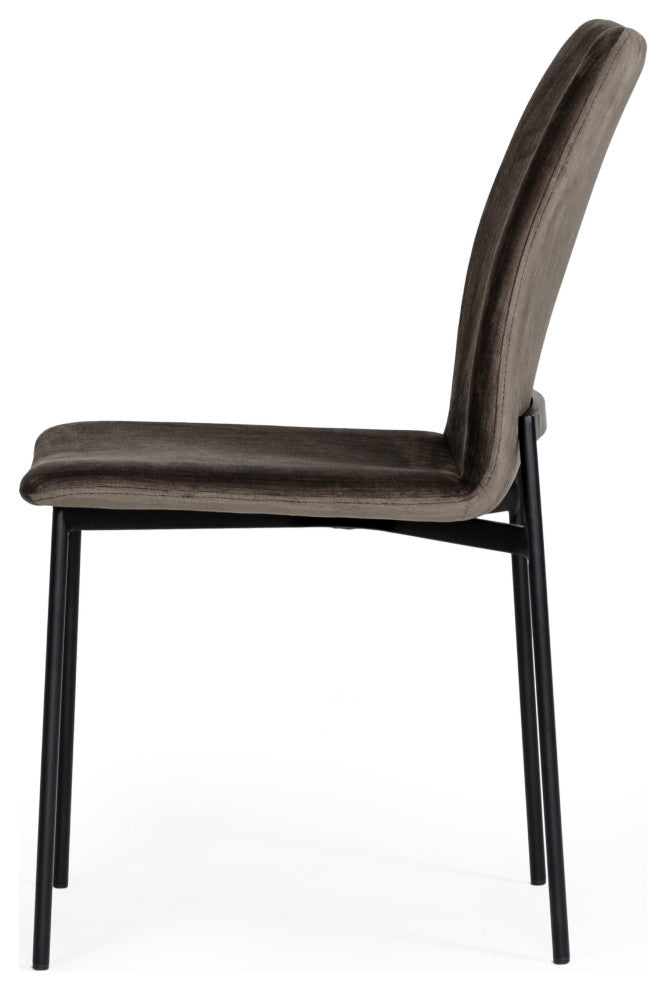 Modrest Maggie Modern Black and Brown Dining Chair, Set of 2