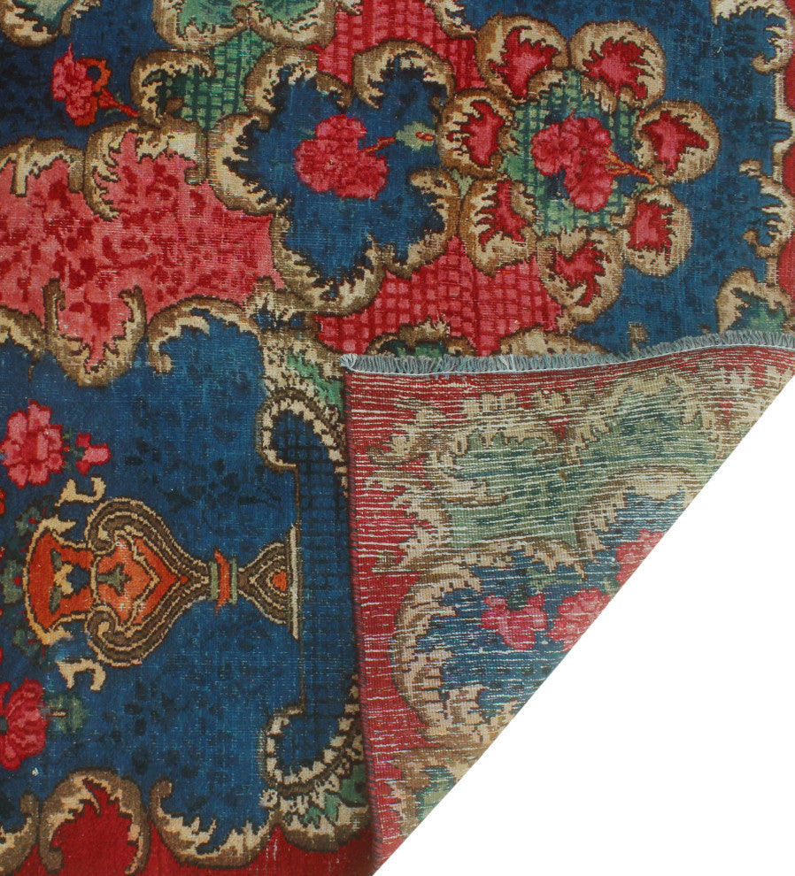 Fine Vintage Distressed Mamlaka Red/Green Rug, 10'5x12'8