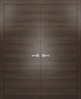Interior Modern French Double Doors | Planum 0010 Chocolate Ash, 72"x96"