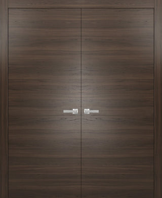 Interior Modern French Double Doors | Planum 0010 Chocolate Ash, 72"x96"