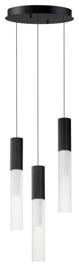 ET2 E11013-144 Reeds 12"W LED Multi Light Pendant - Black