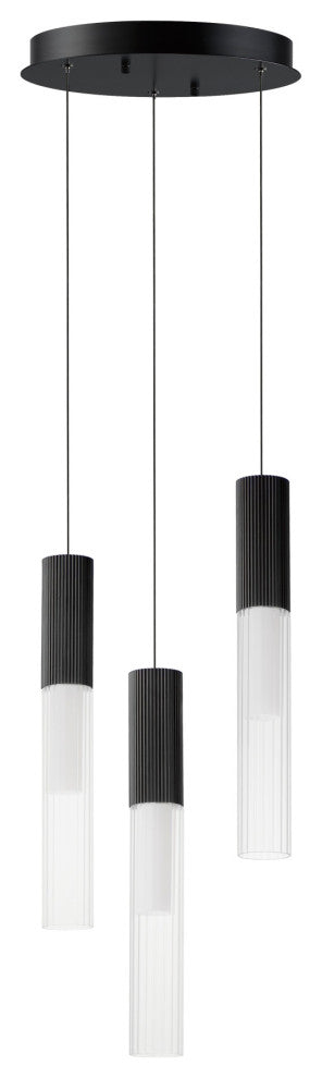 ET2 E11013-144 Reeds 12"W LED Multi Light Pendant - Black
