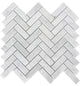 Carrara Herringbone Pattern Honed Tile, White, 50 Sq. ft., 1x3