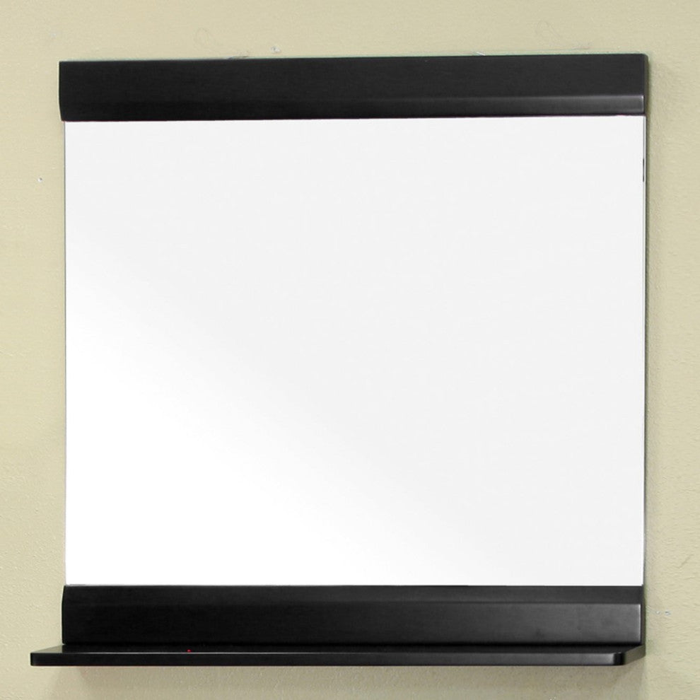 Solid Wood Frame Mirror, Black