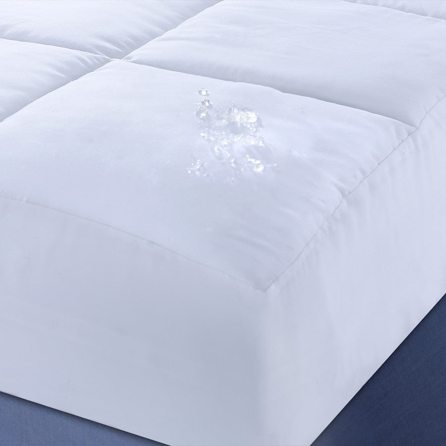 Lotus Home Microfiber Water and Stain Resistant Mattress Pad, White, Cal King