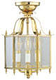 Livingston Convertible Chain-Hang and Ceiling Mount, Polished Brass