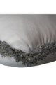 White Linen Cushion with Silvery Gray Fringe | Andrew Martin Beagle, Silvery Gray Fringe