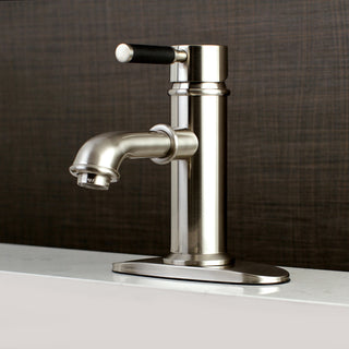 Single-Handle Bathroom Faucet, Brass Pop-Up, Brushed Nickel