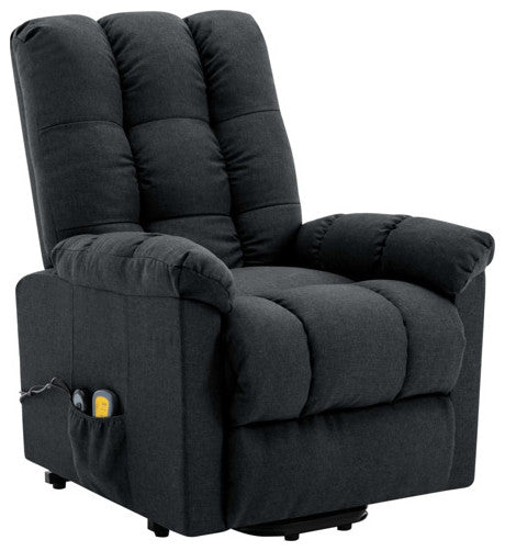 vidaXL Power Lift Recliner Electric Lift Chair for Elderly Dark Gray Fabric
