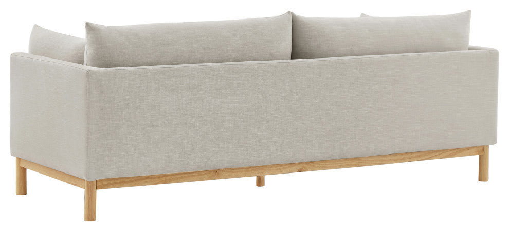Langham Linen Textured Fabric Upholstered Sofa, Beige