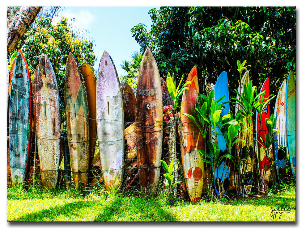 Surfboard Fence' Canvas Art Print, 12"x16"